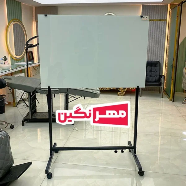 تخته وایت برد شیشه ای پرتابل ابعاد ۱۲۰*۸۰